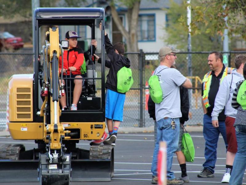 Area students explore heavy equipment during Construction Career Day at the Livestock Event Center in Reno.