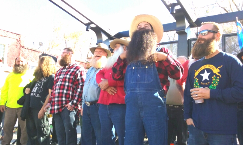 Contestants in the fullest beard competition.