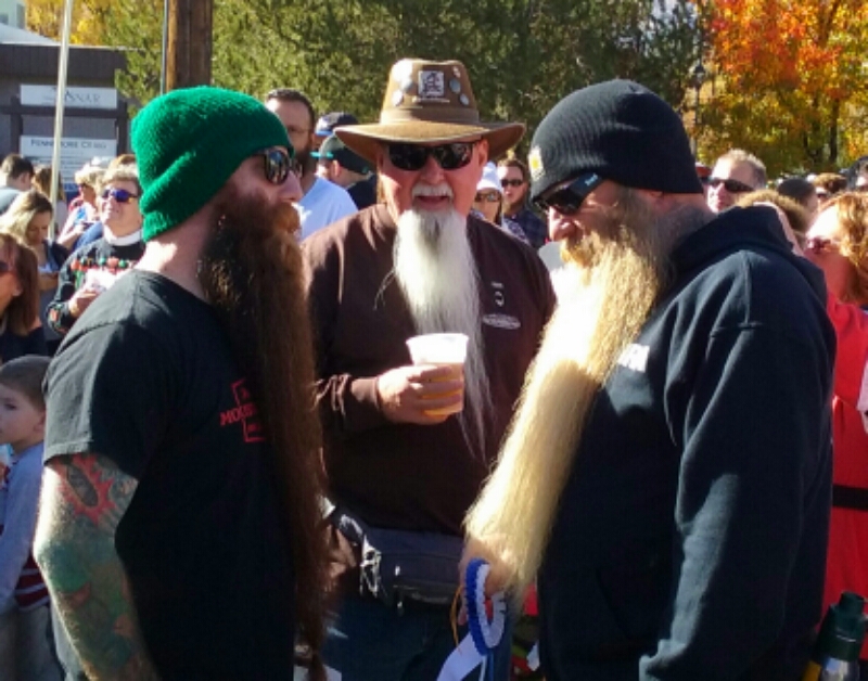 L-R: Longest beard finalists Matt Lee, Neil Jacklin, and Johnny Olson.