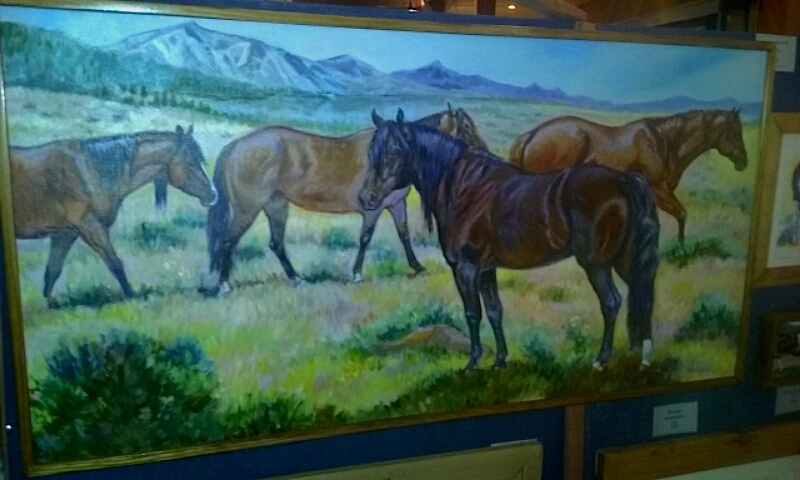 Wild horses painting by Robin Reed Masek.