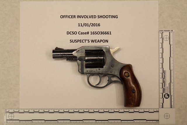 The suspect's revolver.