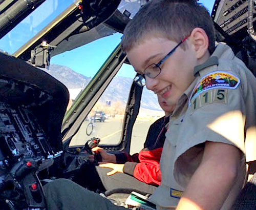 Photos courtesy the NAC BSA. Boy Scouts were able to get close and touch aircraft at the Minden-Tahoe Airport.