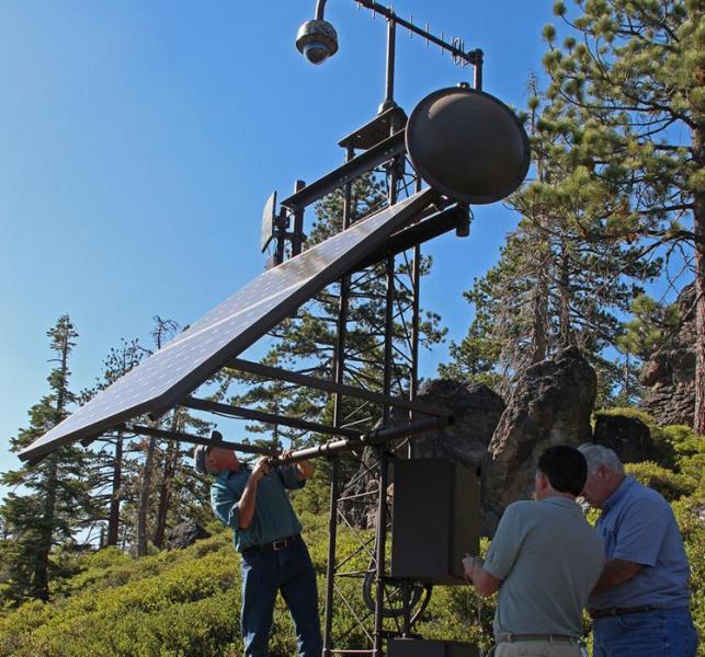 This monitoring station overlooks the north shore of Lake Tahoe. Photo courtesy of UNR.