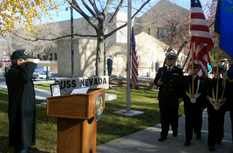 The ceremony Wednesday at the capital grounds in Carson City, Nev.  Photos by Brett Fisher