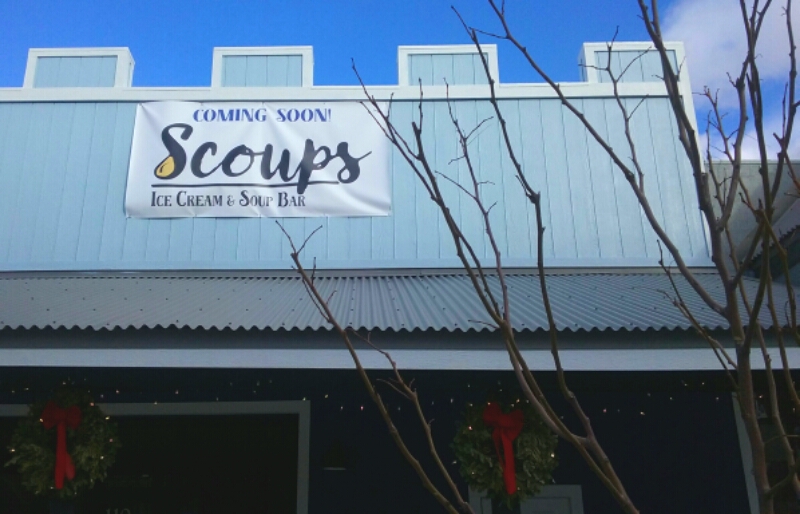 The new Scoups Ice Cream and Soup Bar coming soon to Bob McFadden Plaza.