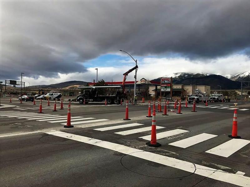 Photo courtesy Municipality of Carson City. Intersection of College Pkwy and Research Way.