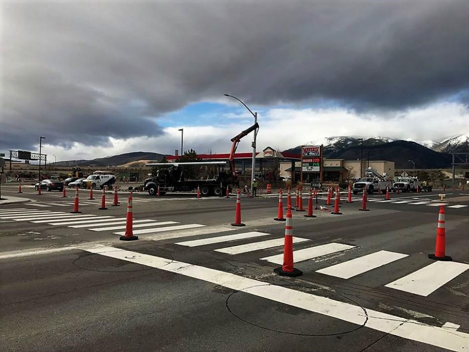 Photo courtesy Municipality of Carson City. Intersection of College Pkwy and Research Way.