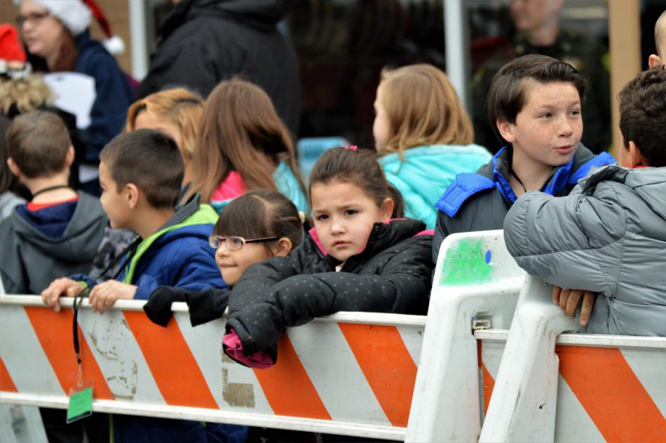 Children wait for the arrival of Santa Claus Wednesday morning at Wal-Mart.