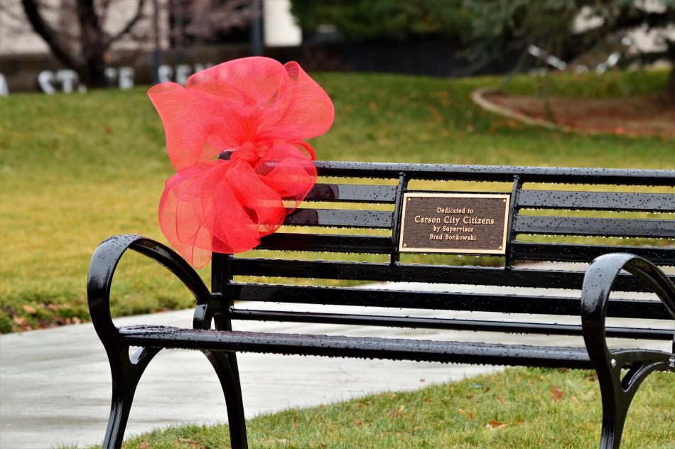 Bench dedicated to the people of Carson City by Supervisor Brad Bonkowski.