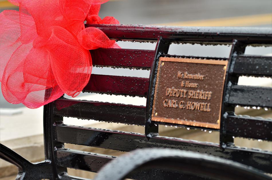 Bench dedicated to fallen CCSO Dep. Carl Howell.