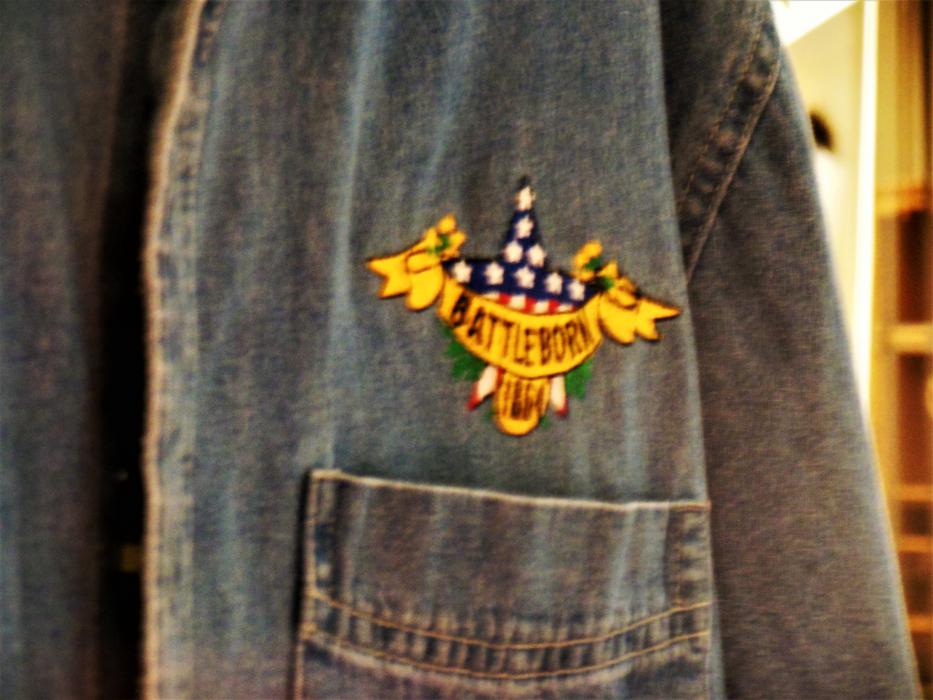 Battle Born denim shirt at the Nevada Day Store inside the CCVB.