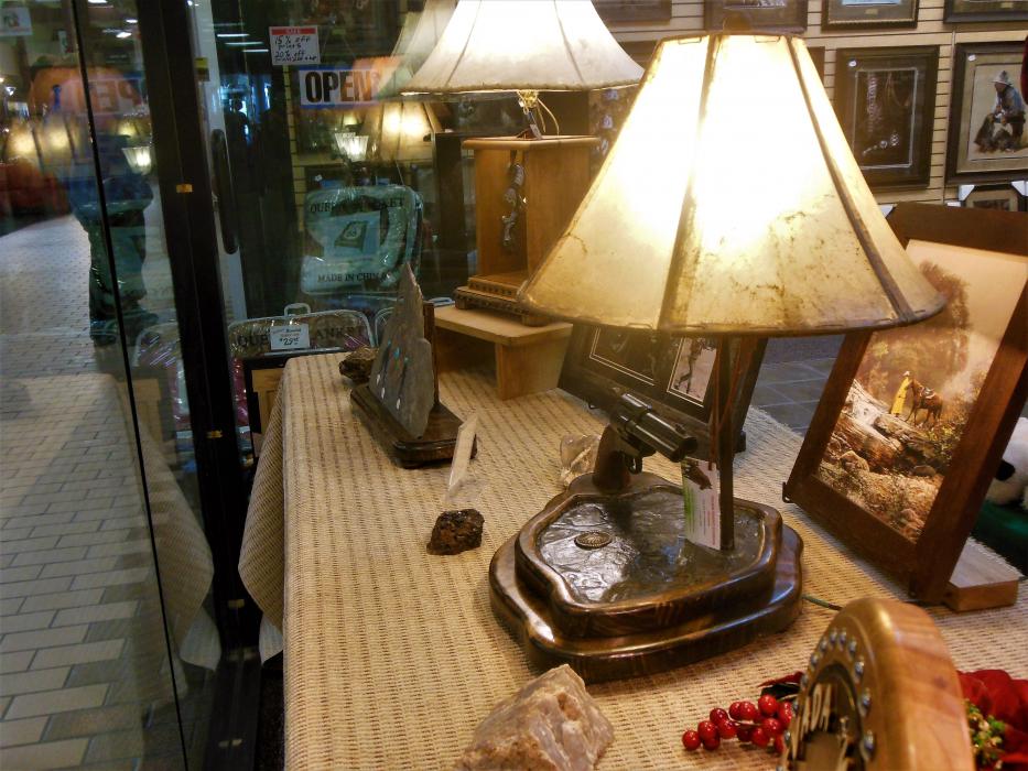 Custom hand-made lamps by Bill Eisele.