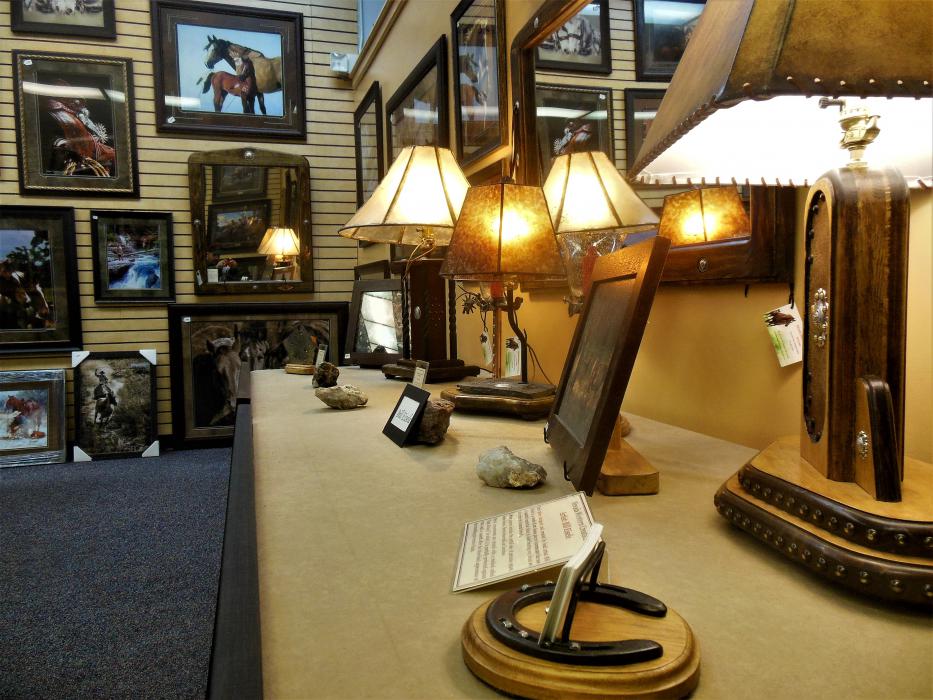 Hand-made lamps by Bill Eisele of Carson City.