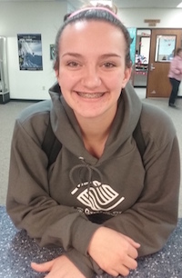 CHIP winner Mackenzie Malone was recognized by Mr. Hogan for always helping other students.
