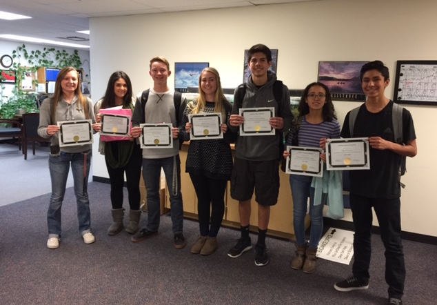 CHS perfect attendance award winners for month of November.