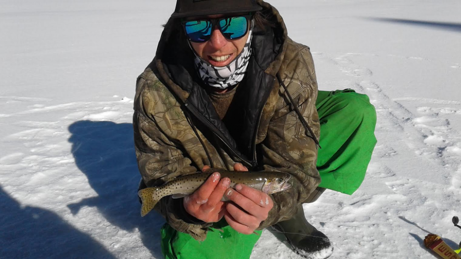Josh Otto with a recent catch while ice fishing at Red Lake.