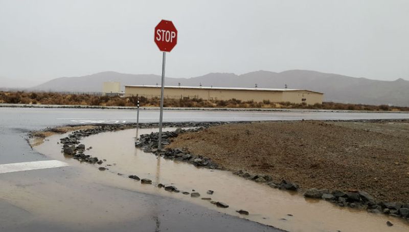 Street drainage ditches are overtaken by excessive rainwater Wednesday at Topsy and Lyla lanes. Photo by Wendy Hanson