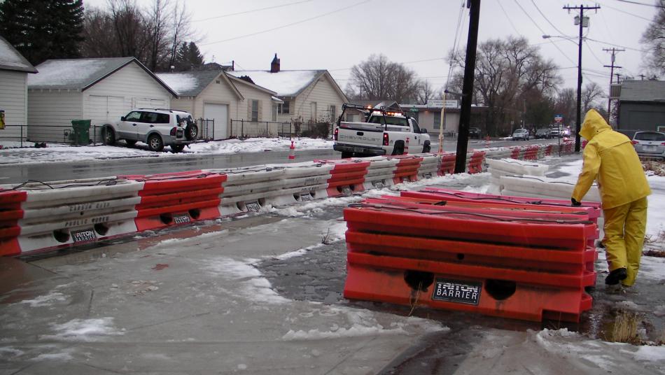 Barriers are going up Ormsby, Kings Canyon and Curry Streets and wherever else is needed.