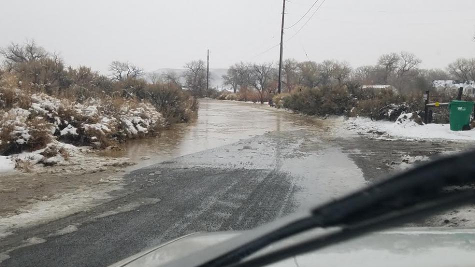 River Road flooded at Cardelli in Dayton.