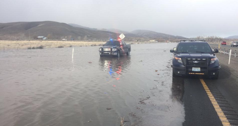 NHP photo from Monday at Cradlebaugh on Highway 395 in Carson Valley. Delays continue Tuesday morning.