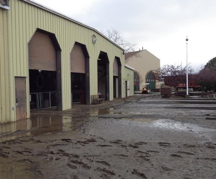Photo courtesy NSRM. Mud and water collected at the equipment shed annex.