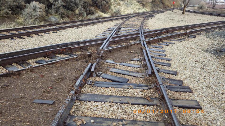 Photo courtesy NSRM. Debris on the tracks at the NSRM.