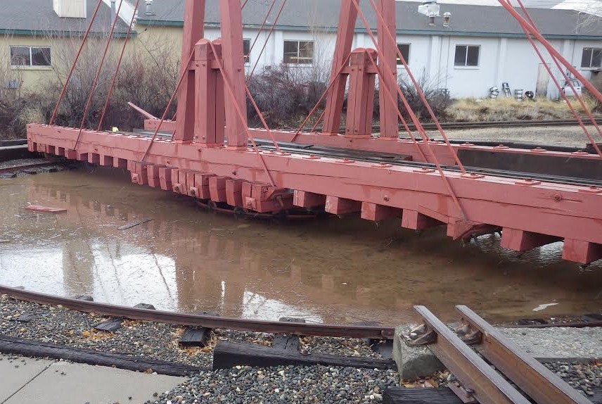 Photo courtesy NSRM. Water collected under the turntable.