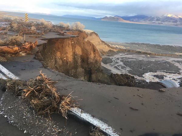 State Route 446 above Pyramid Lake. NDOT photo