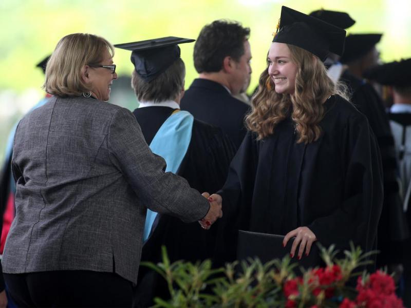 Jump Start graduates receive their diplomas at the 45th annual Western Nevada College Commencement ceremony in Carson City.