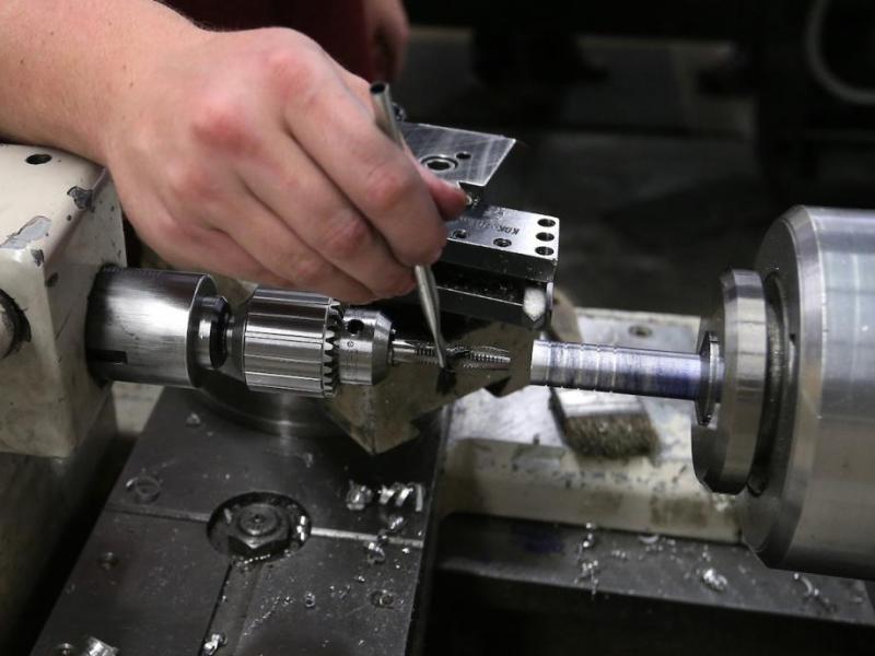 A student works on a lathe in the Machine Tool Technology lab at Western Nevada College last March in Carson City.