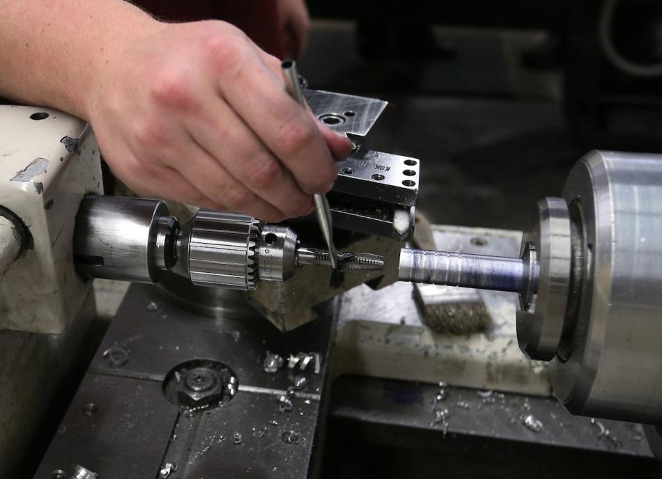 A student works on a lathe in the Machine Tool Technology lab at Western Nevada College last March in Carson City.
