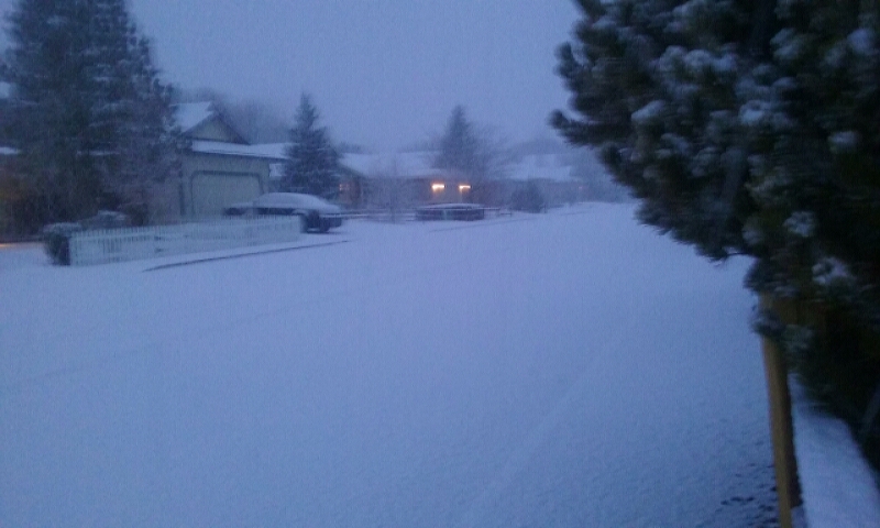 Photo by Brett Fisher. A snowy street in East Carson City.