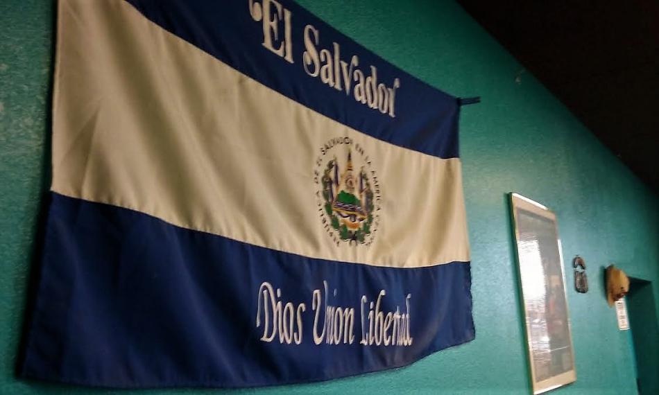 Photo by Brett Fisher. The El Salvador flag.