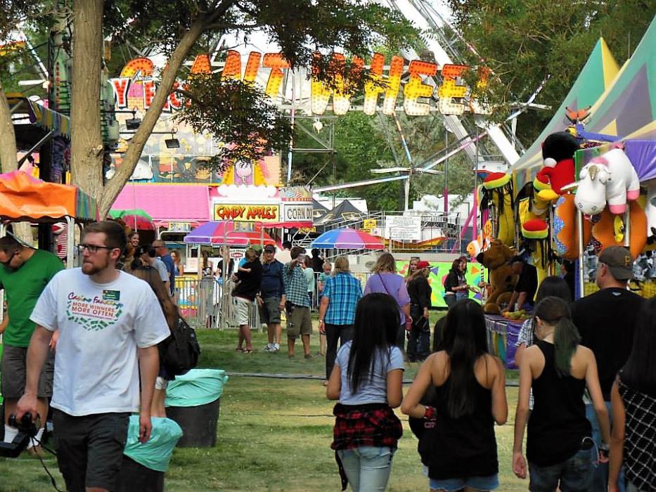 Carnival midway at the 2015 fair event in Fuji Park.