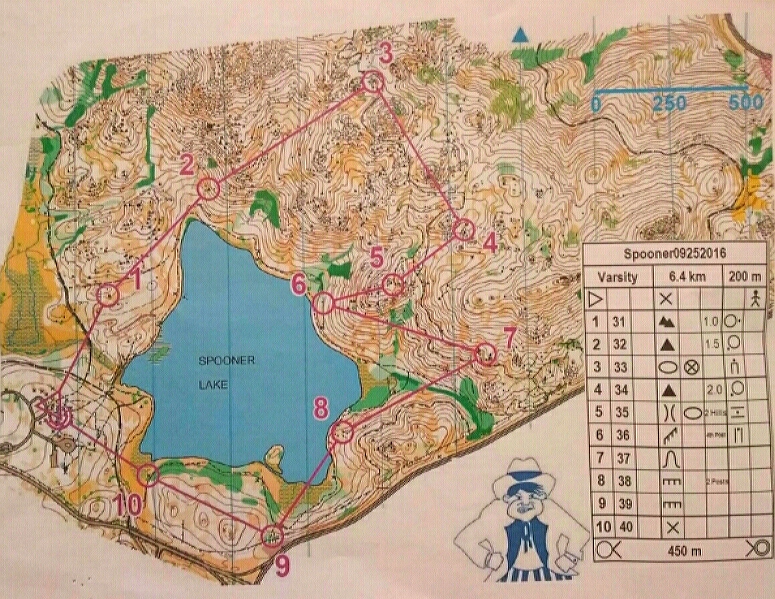 Courtesy CHS NJROTC. Orienteering map of Spooner Lake.