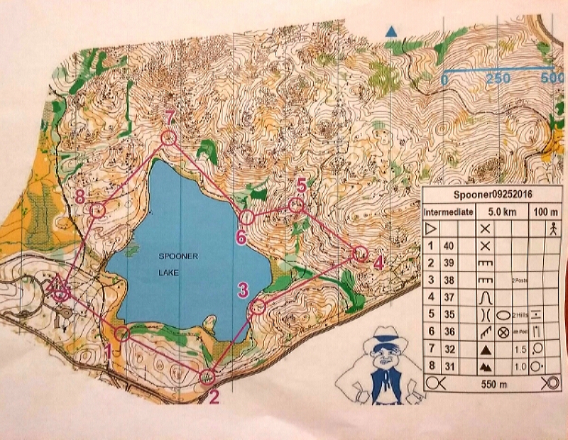 Courtesy CHS NJROTC. Orienteering map of Spooner Lake.