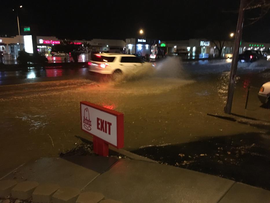 South Carson Street near Arbys. Water on Curry from 5th to 10 streets. Photo by Kirk Carway