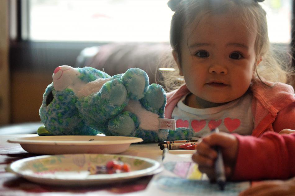 Photos by Brett Fisher. Ella Edmondson, 2, at Genoa Coffee and Candy Co.