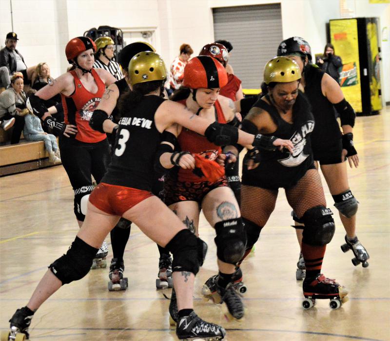 Jam session during a roller derby scrimmage.