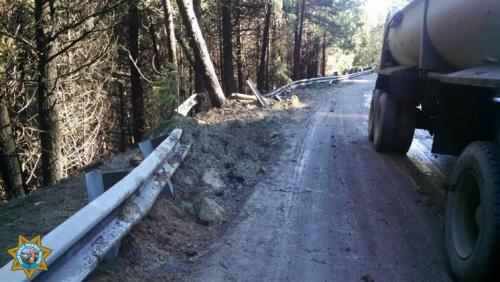 Highway 50 is closed at Kyburz due to mud slides. CHP photo.