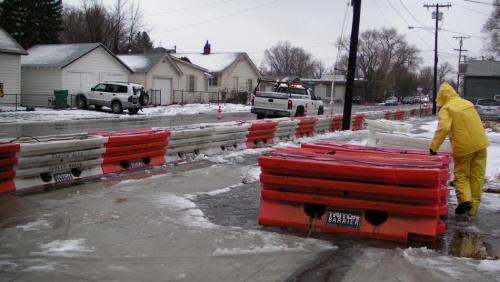 Barriers went up Jan. 8 around Carson City ahead of flooding.