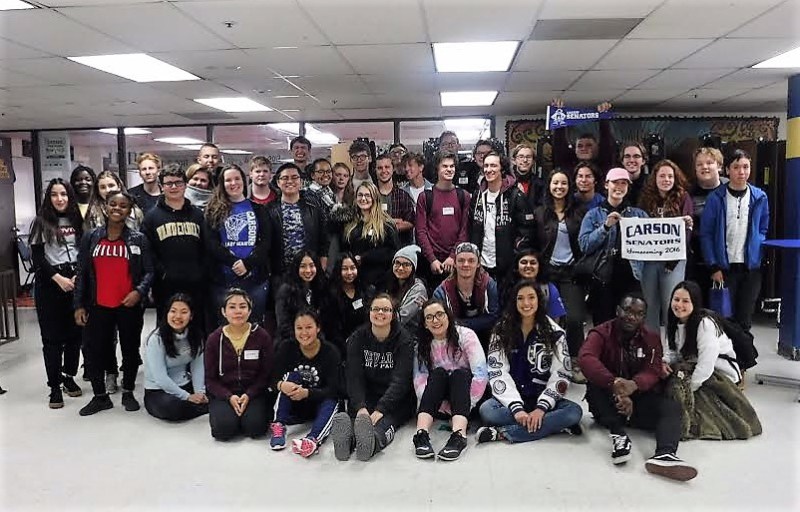 Photos courtesy CHS. A group of Danish students pose with members of the CHS Student Council.