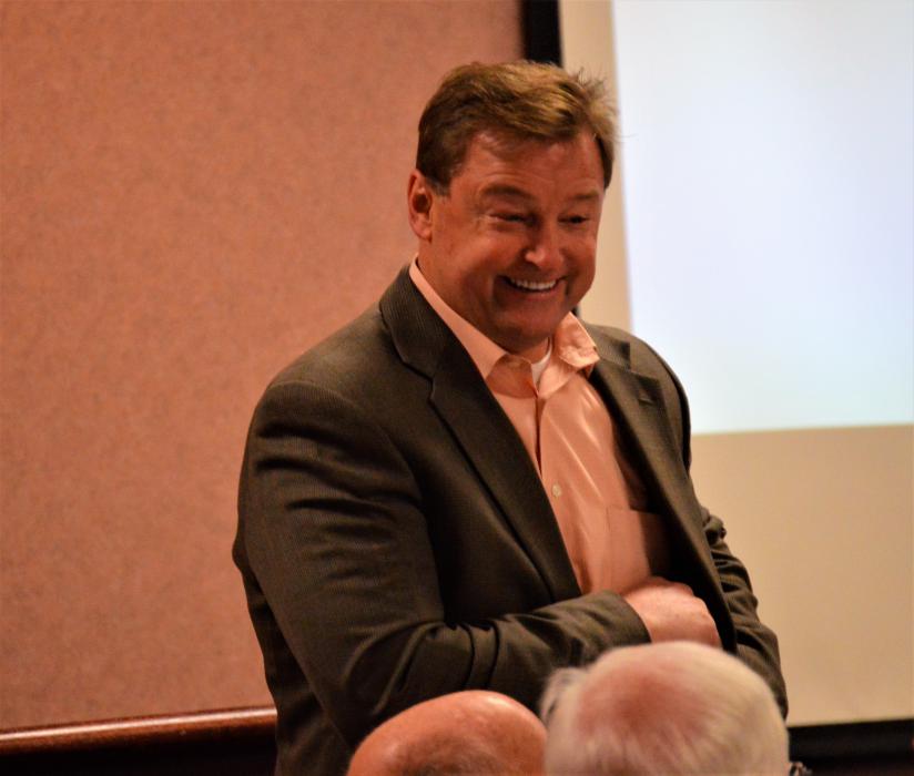 U.S. Sen. Dean Heller, R-NV, greets luncheon guests Wednesday.