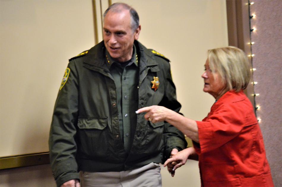 Carson City Sheriff Ken Furlong at the entrance into the banquet room.