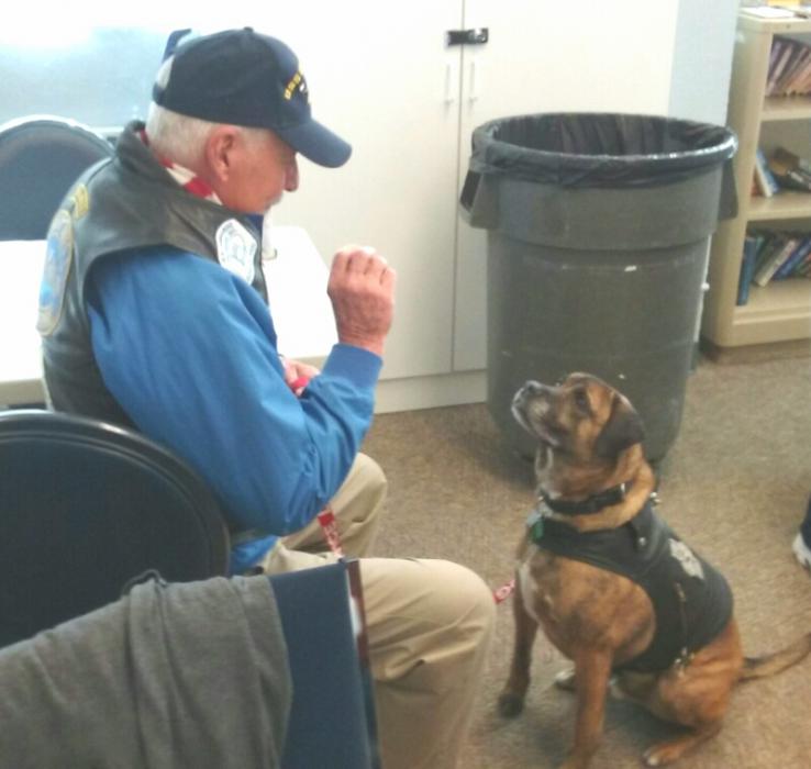 A military veteran and his service dog.