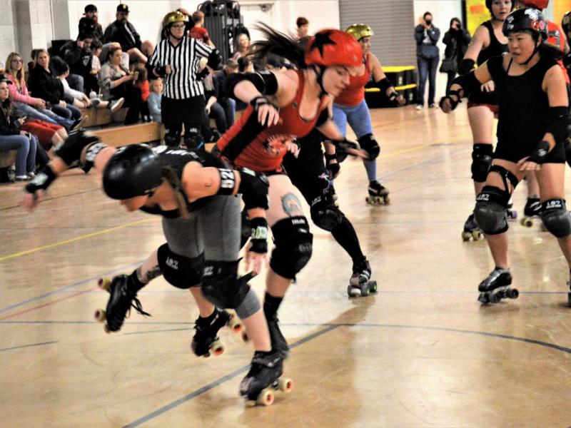 Photos by Brett Fisher. Carson Victory Rollers scrimmage for heart health on Feb. 12.
