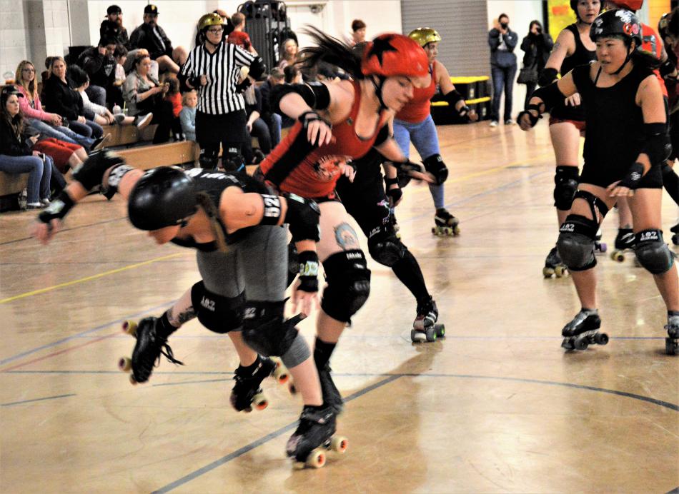 Photos by Brett Fisher. Carson Victory Rollers scrimmage for heart health on Feb. 12.
