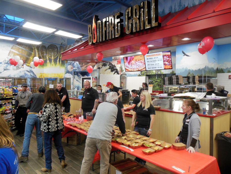 Hot food passed out to customers inside the new Maverik convenience store in Carson City.