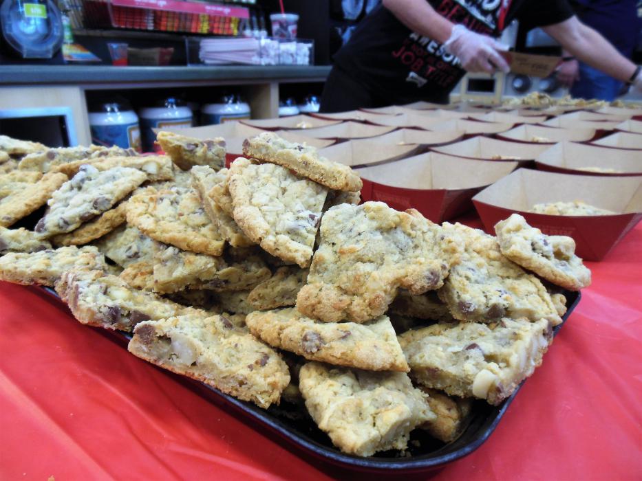 Pastries handed out to customers inside the new Maverik convenience store.