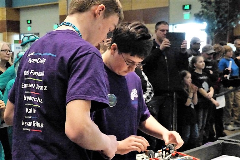 Photos courtesy EVMS. Jedi Engineer team members at a competition.